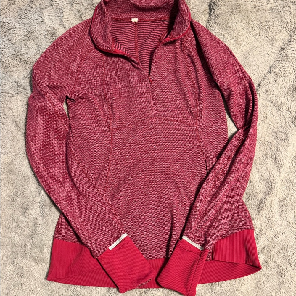 lululemon Runderful 1/2 Zip • Berry Rumble Cowl Neck Sweater